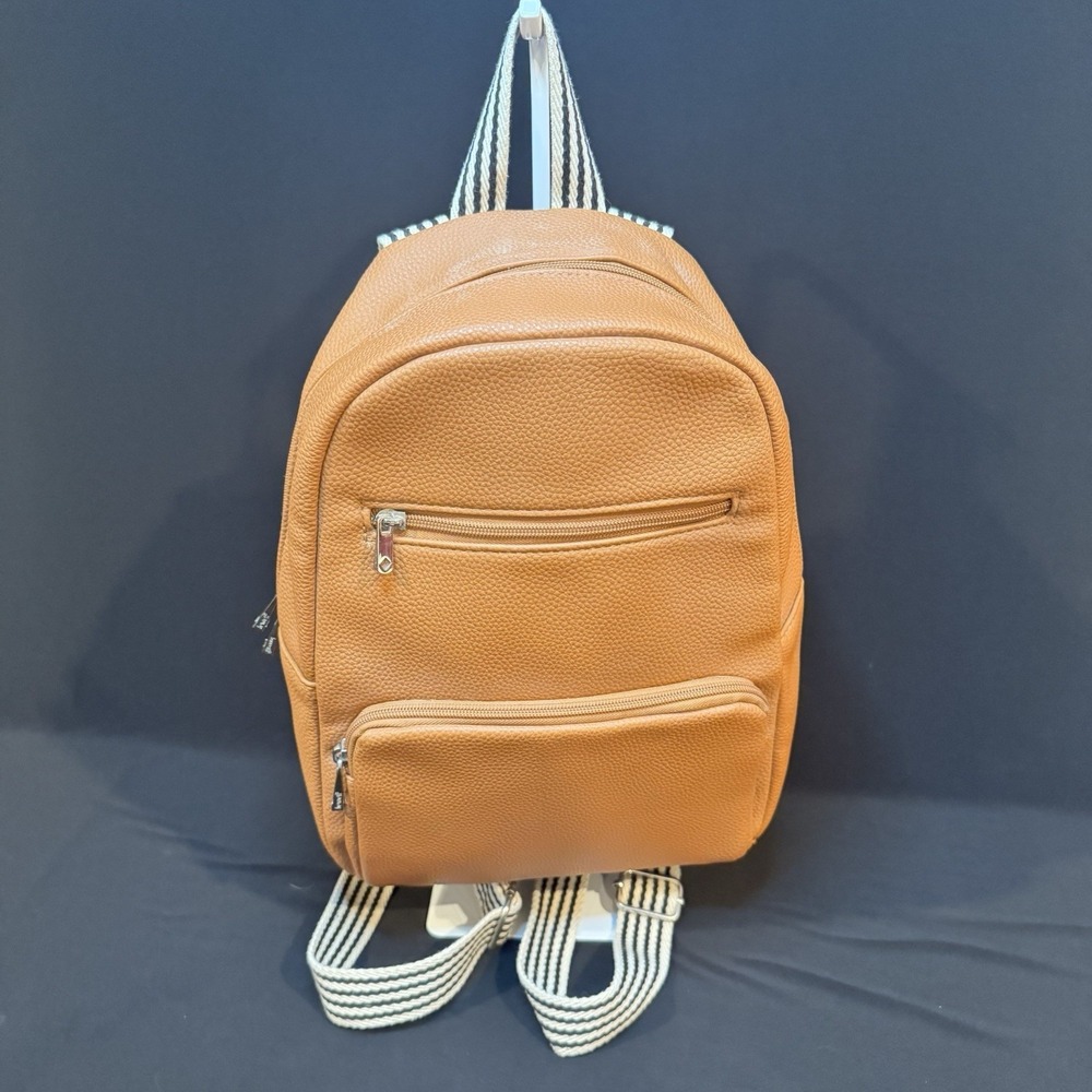 Jewell By THIRTY ONE Brown Pebbled Mini Backpack Adjustable Straps